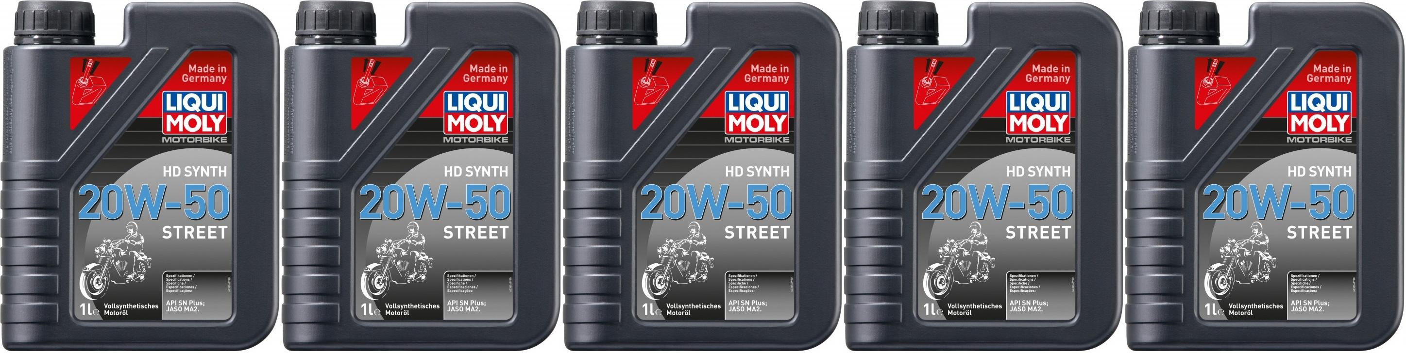 Liqui Moly 3816 Motorbike HD Synth 20W-50 Street 5x 1l = 5 Liter