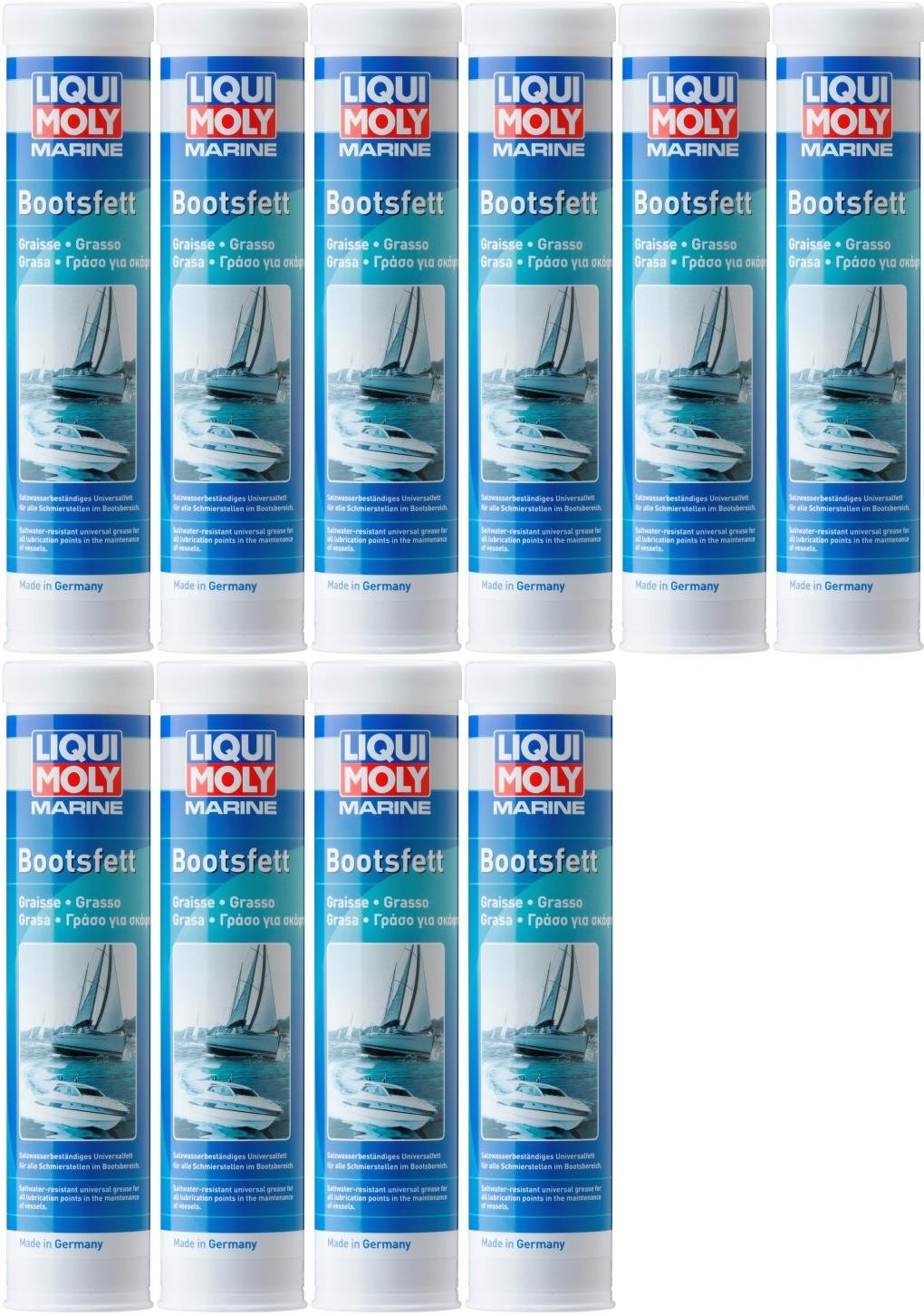 Liqui Moly 25043 Marine Bootsfett Fett Kartusche 10x 400 Gramm