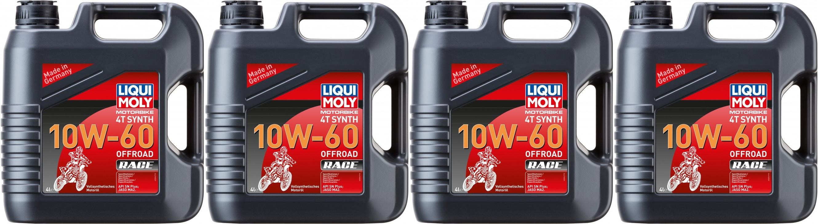 Liqui Moly 3054 Motorbike 4T Synth 10W-60 Offroad Race 4x 4l = 16 Liter