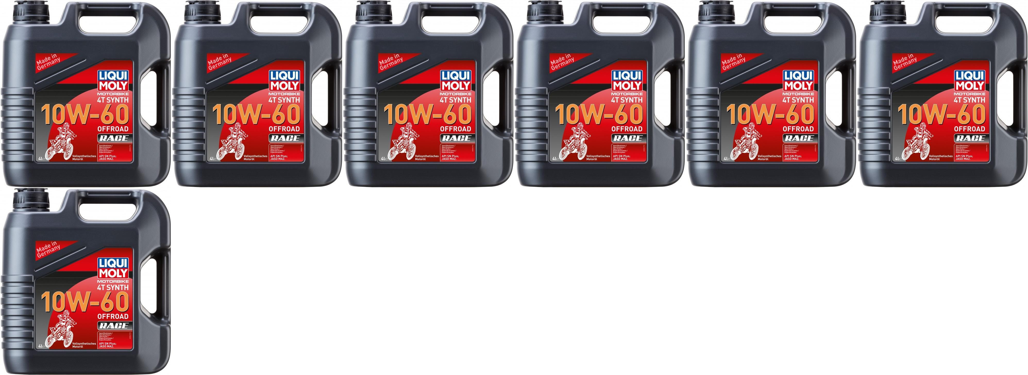 Liqui Moly 3054 Motorbike 4T Synth 10W-60 Offroad Race 7x 4l = 28 Liter