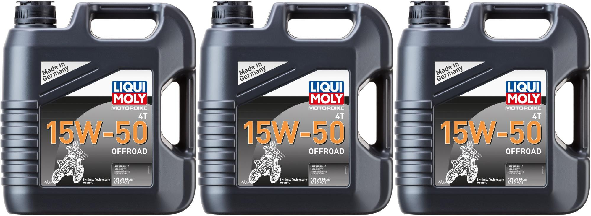 Liqui Moly 3058 Motorbike 4T 15W-50 Offroad 3x 4l = 12 Liter
