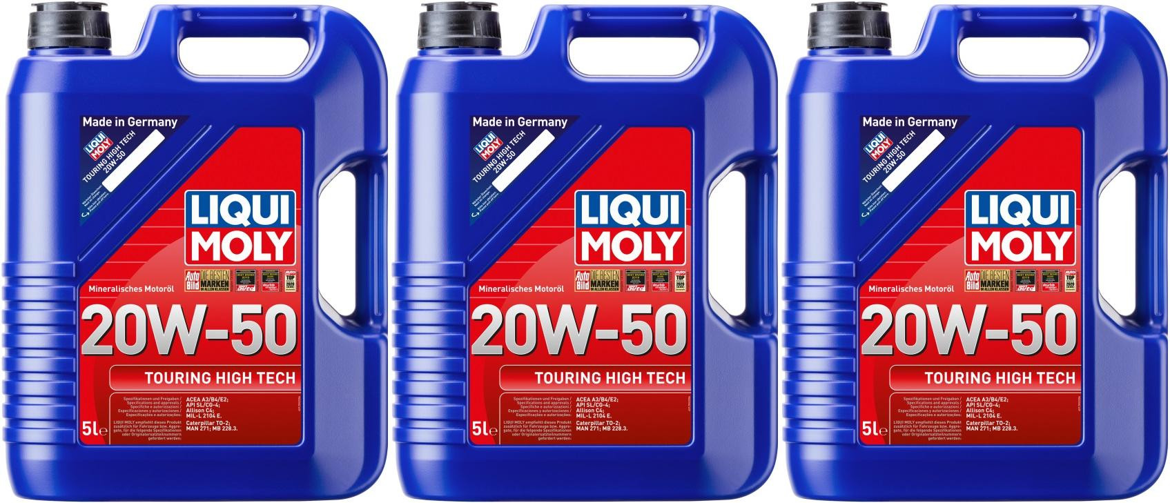 Liqui Moly 1255 Touring High Tech 20W-50 3x 5 = 15 Liter