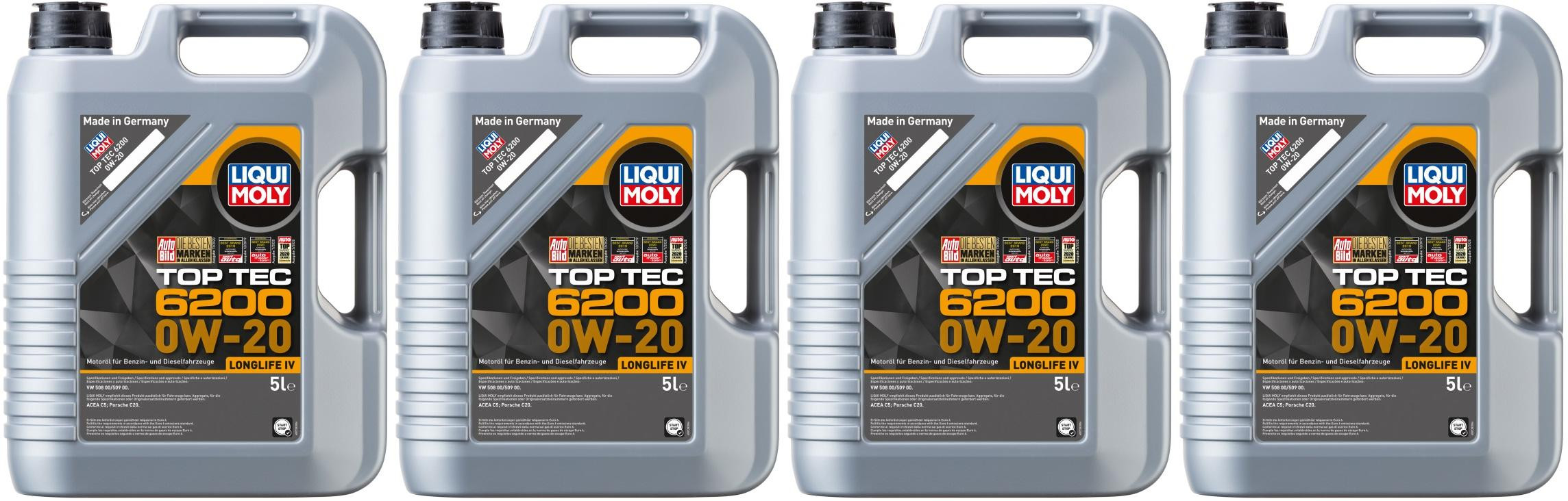Liqui Moly 20781 Top Tec 6200 0W-20 4x 5 = 20 Liter