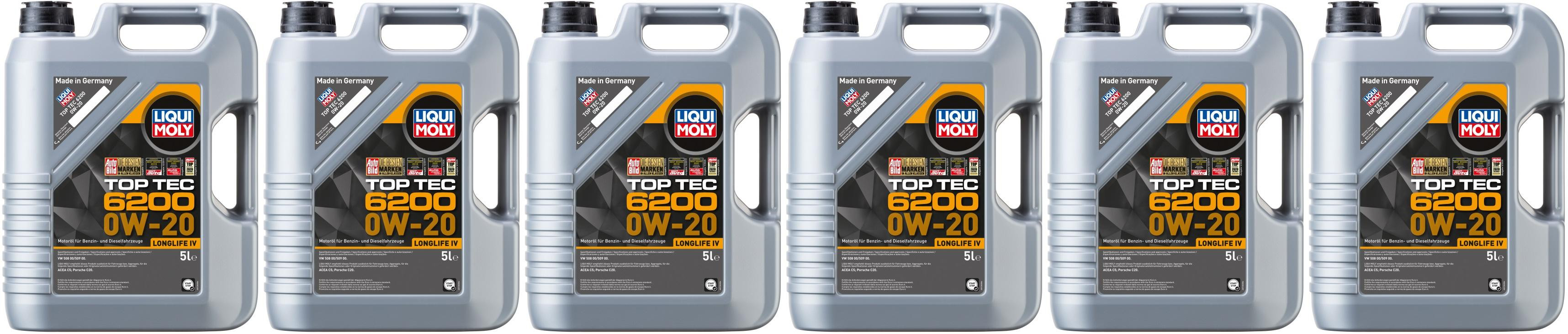 Liqui Moly 20781 Top Tec 6200 0W-20 6x 5 = 30 Liter