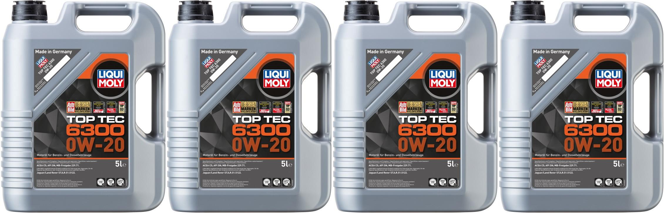 Liqui Moly 21211 Top Tec 6300 0W-20 4x 5 = 20 Liter