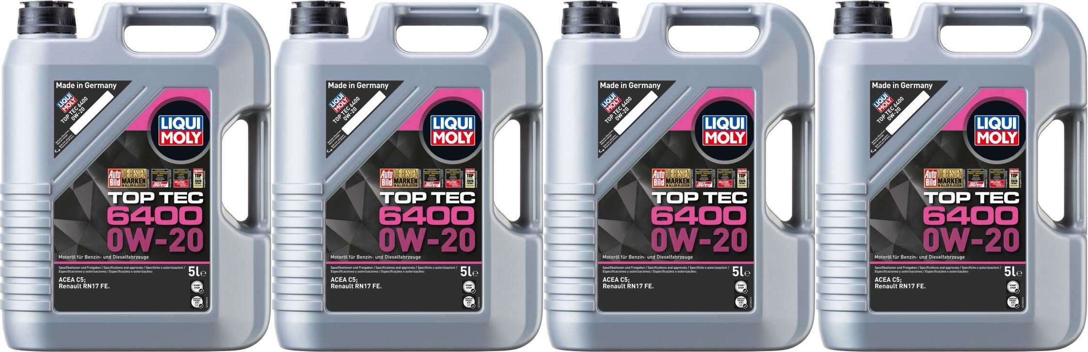 Liqui Moly 21585 Top Tec 6400 0W-20 4x 5 = 20 Liter