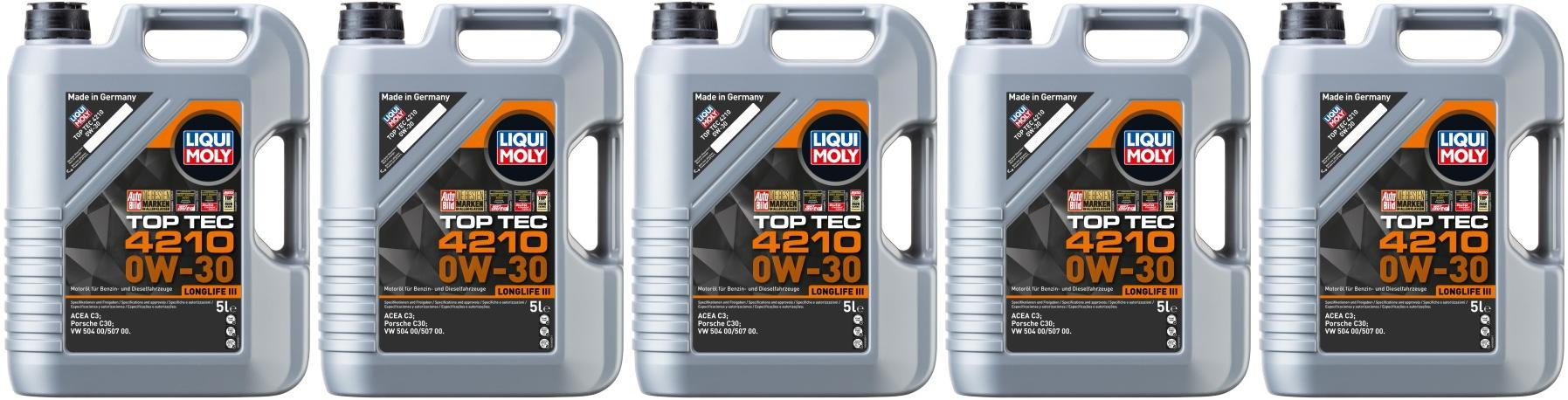 Liqui Moly 21605 Top Tec 4210 0W-30 5x 5 = 25 Liter