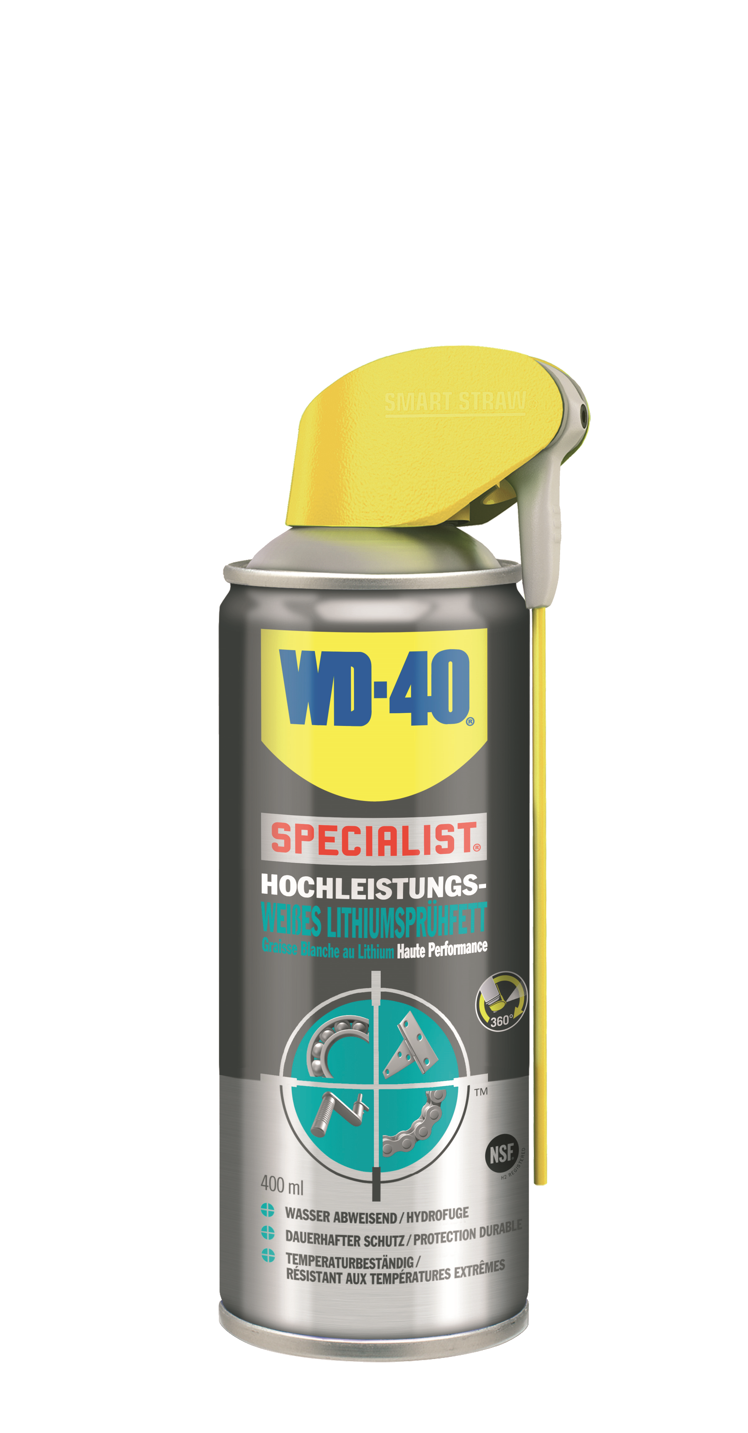 WD-40 400 mL  Hochleistungs Weißes Lithiumsprühfett