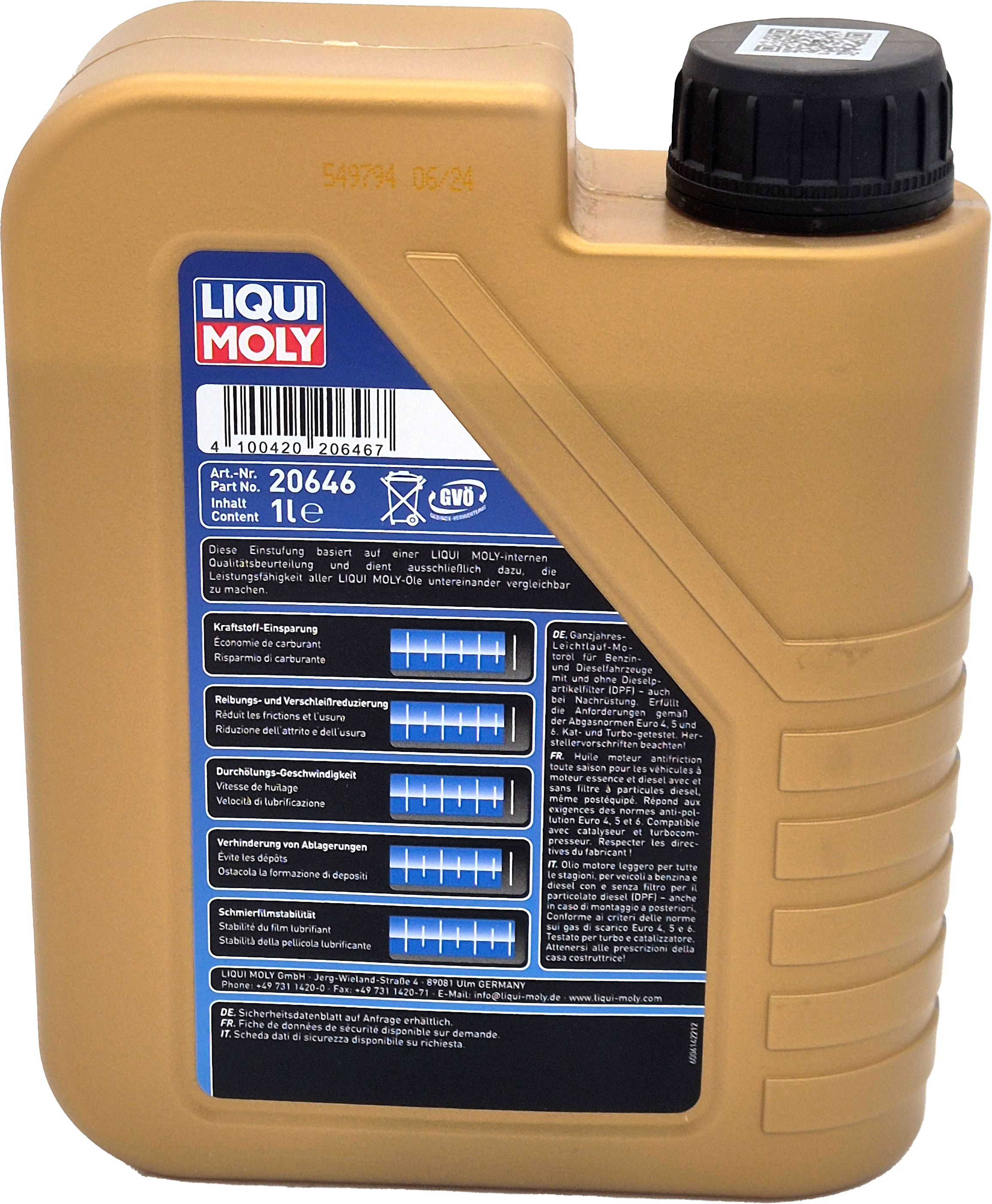 Liqui Moly 20646 5W-30 Longlife III Motoröl 1l