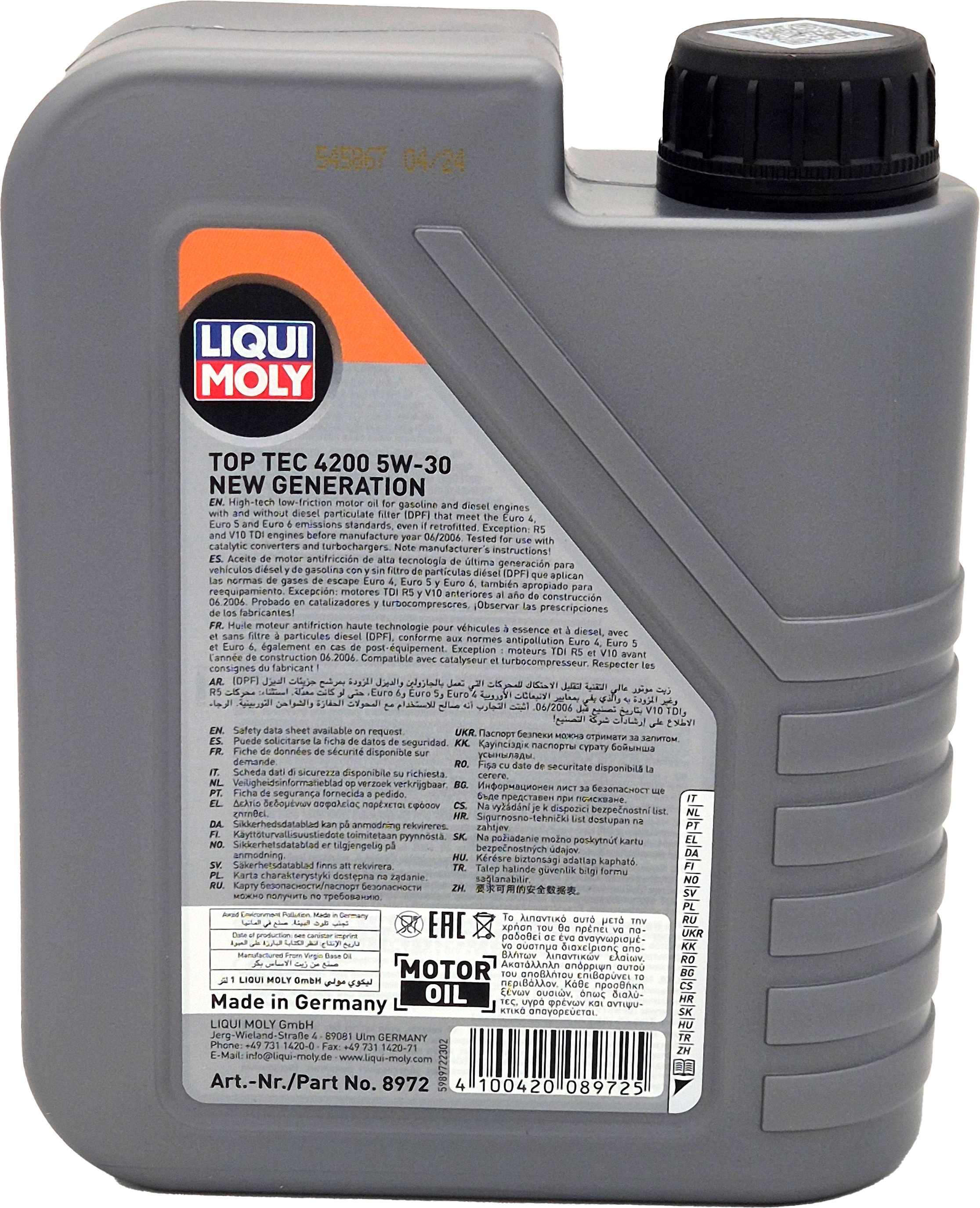 Liqui Moly 3706 5W-30 Top Tec 4200 Longlife III Motoröl 1l
