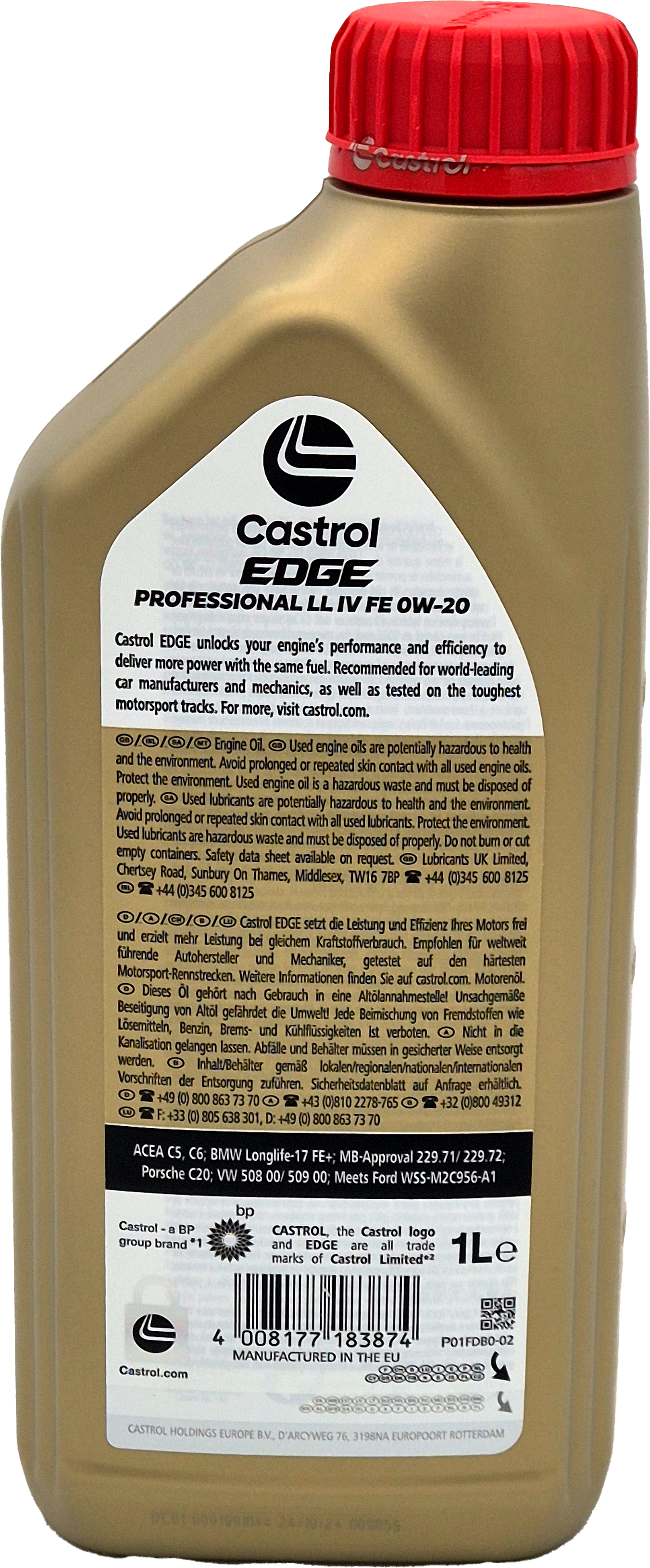 Castrol Edge Professional Fluid Titanium (ex. FST) LL IV FE 0W-20 Motoröl 1l