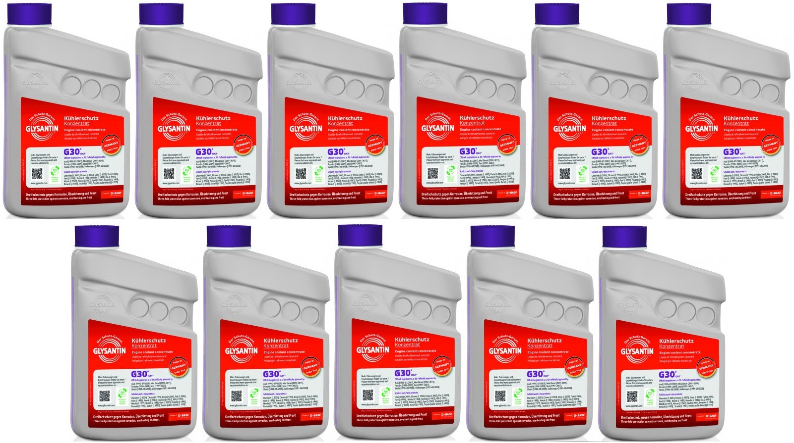 BASF Glysantin G30 Kühlerschutz Konzentrat 1 Liter 11x 1l = 11 Liter