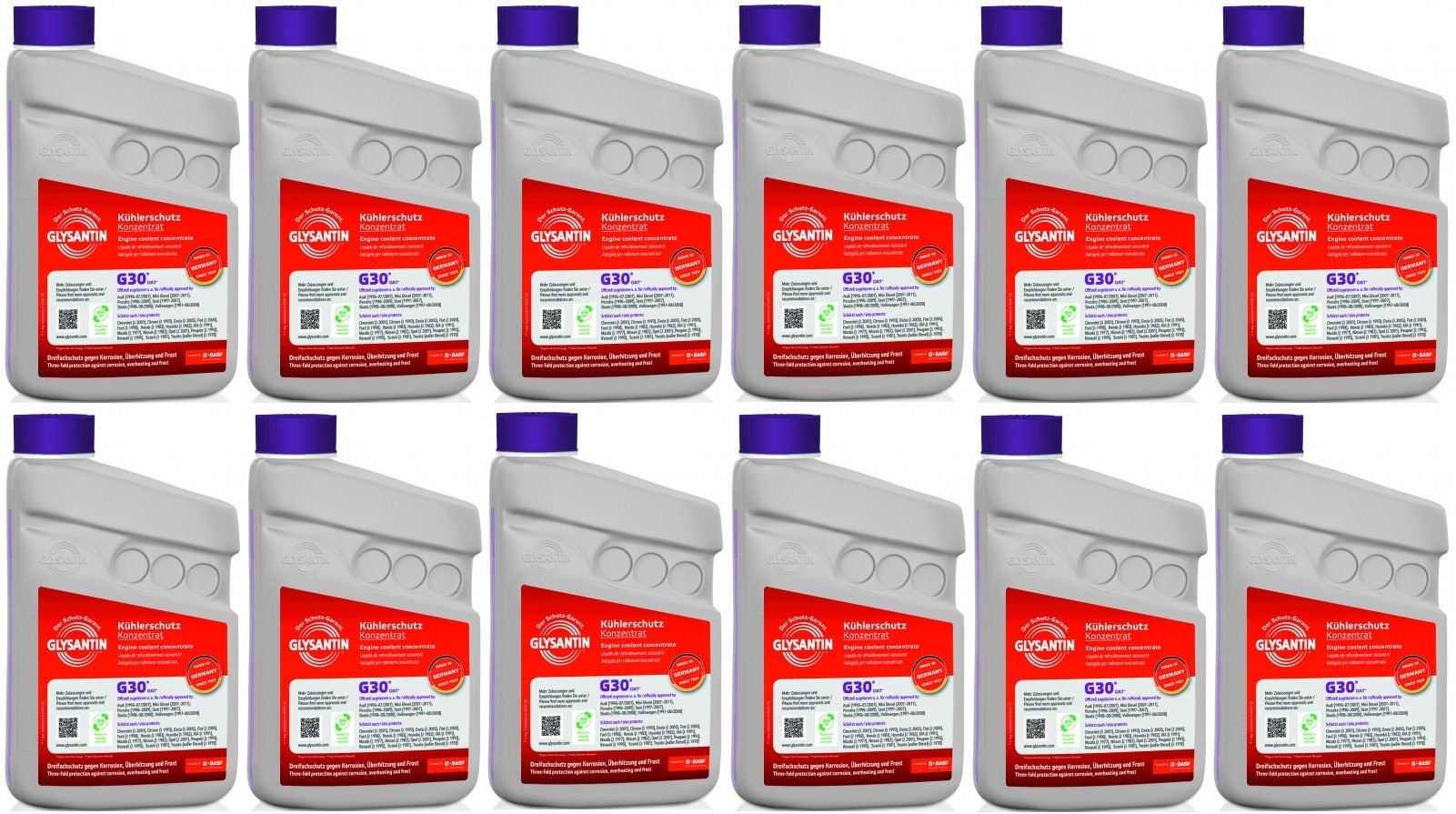 BASF Glysantin G30 Kühlerschutz Konzentrat 1 Liter 12x 1l = 12 Liter