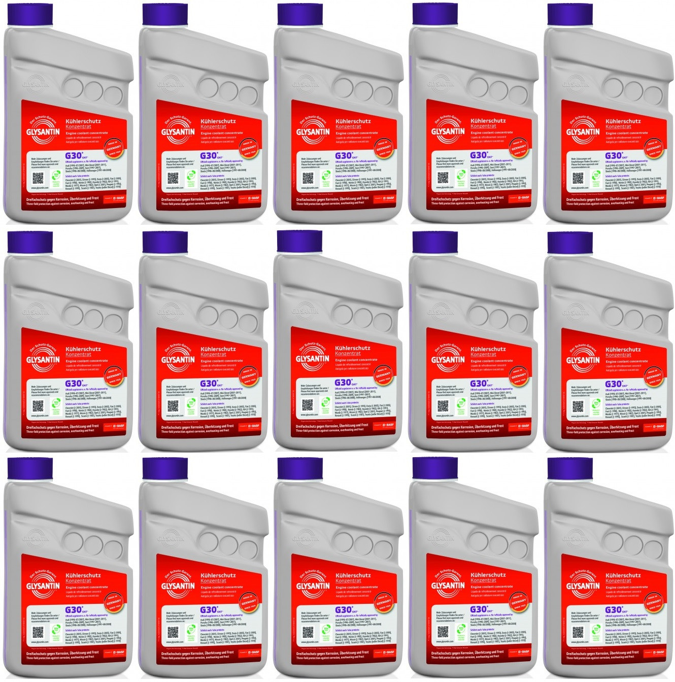 BASF Glysantin G30 Kühlerschutz Konzentrat 1 Liter 15x 1l = 15 Liter