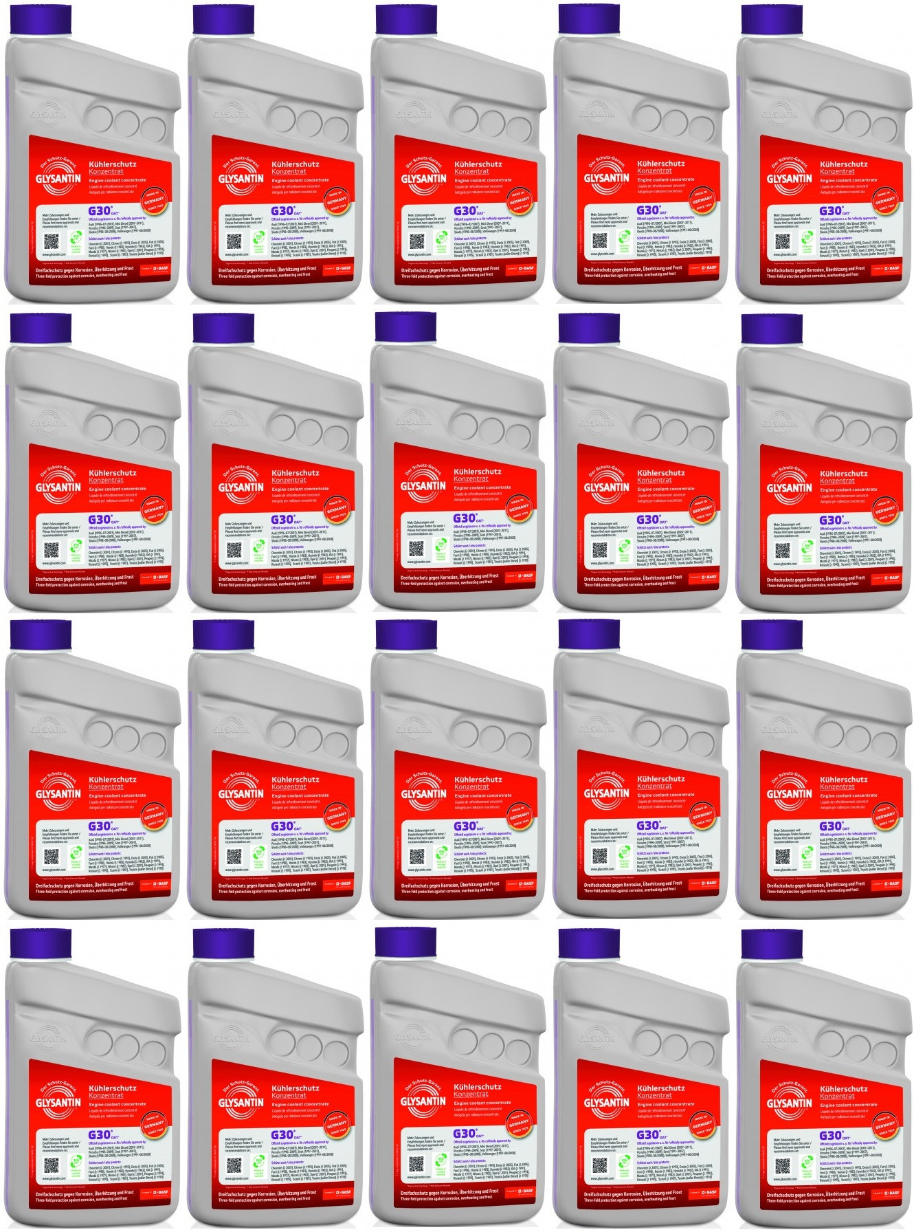BASF Glysantin G30 Kühlerschutz Konzentrat 1 Liter 20x 1l = 20 Liter