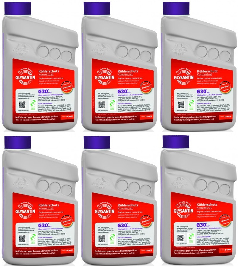 BASF Glysantin G30 Kühlerschutz Konzentrat 1 Liter 6x 1l = 6 Liter