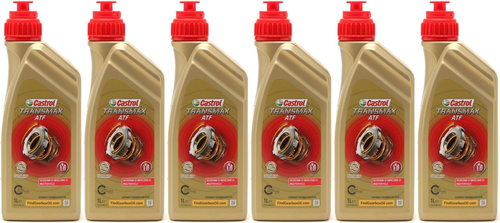 Castrol TRANSMAX ATF Dex/Merc Multivehicle 6x 1l = 6 Liter