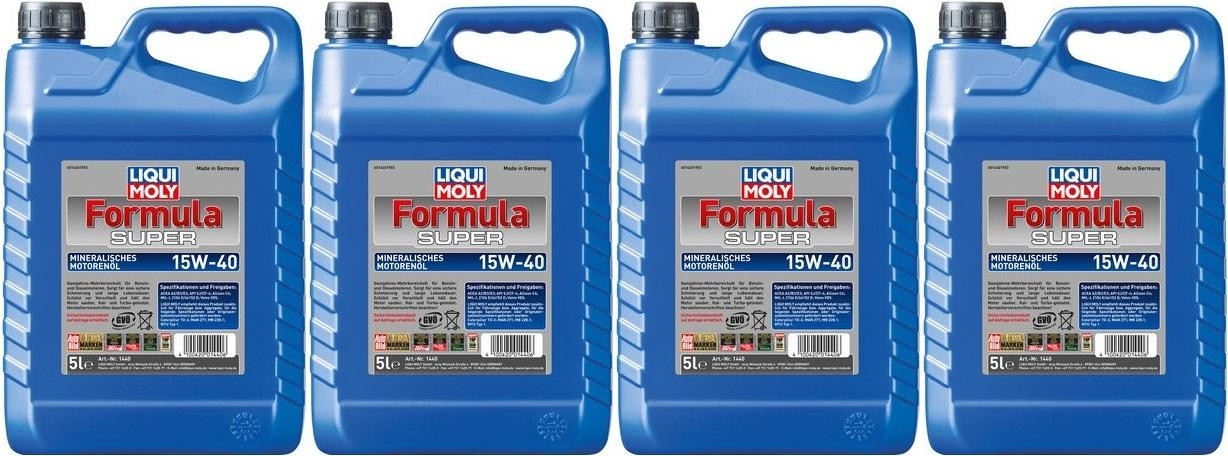 Liqui Moly 1440 Formula Super 15W-40 Motoröl 4x 5 = 20 Liter