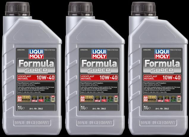 Liqui Moly 3862 Formula Super 10W-40 Motoröl Flasche 3x 1l = 3 Liter