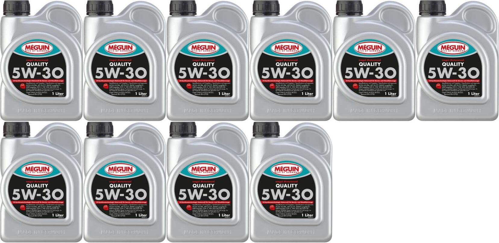 Meguin megol 6566 Motoröl Quality SAE 5W-30 10x 1l = 10 Liter