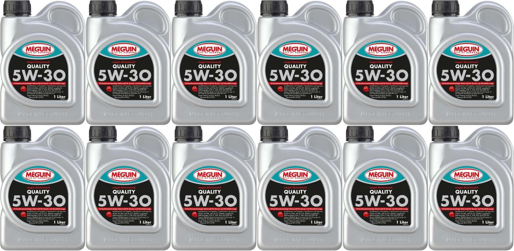 Meguin megol 6566 Motoröl Quality SAE 5W-30 12x 1l = 12 Liter