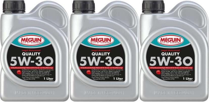 Meguin megol 6566 Motoröl Quality SAE 5W-30 3x 1l = 3 Liter