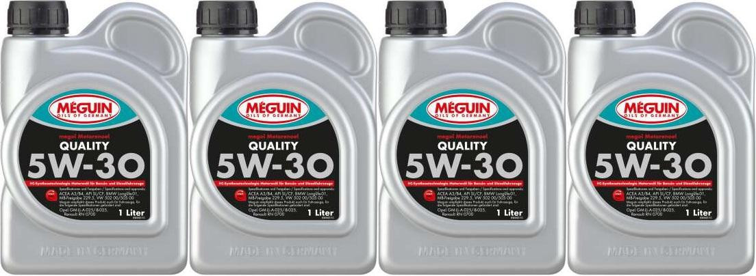 Meguin megol 6566 Motoröl Quality SAE 5W-30 4x 1l = 4 Liter