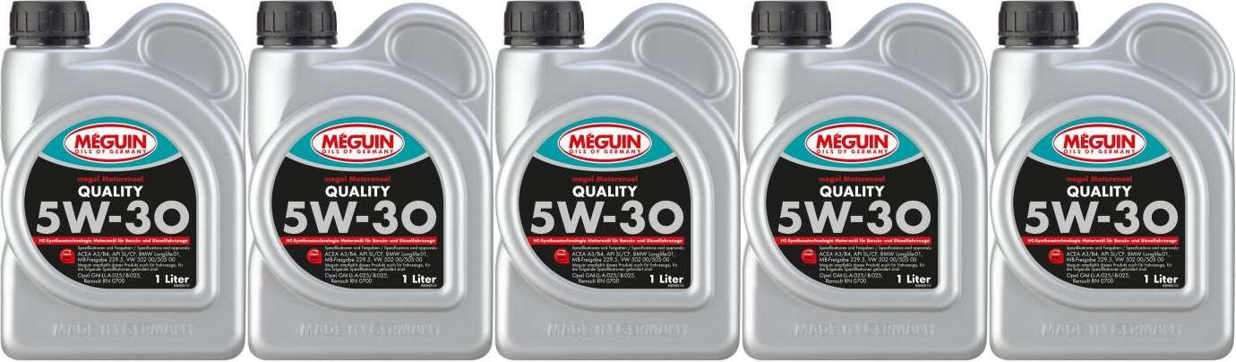 Meguin megol 6566 Motoröl Quality SAE 5W-30 5x 1l = 5 Liter