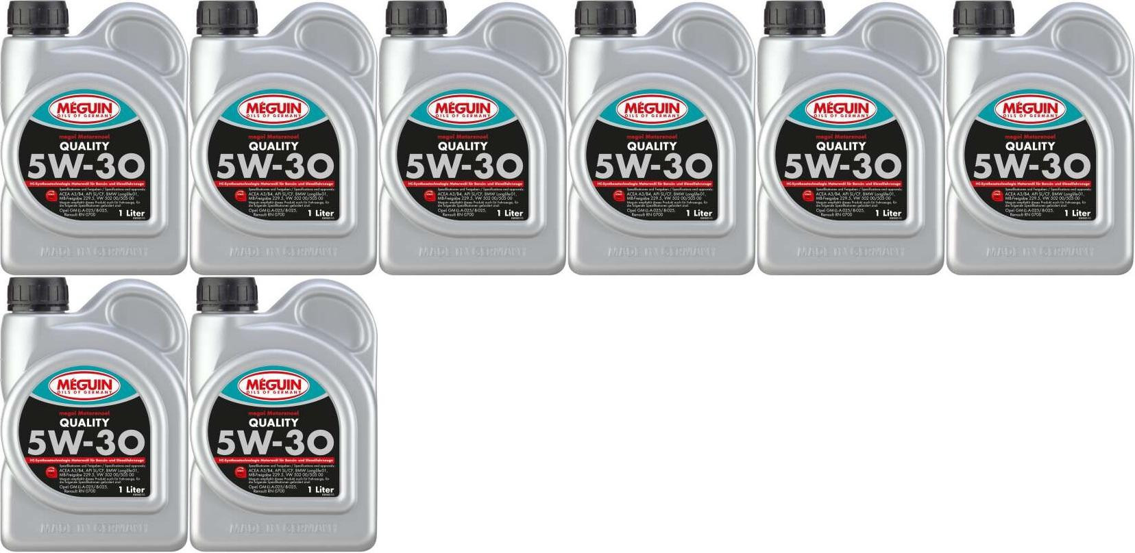 Meguin megol 6566 Motoröl Quality SAE 5W-30 8x 1l = 8 Liter