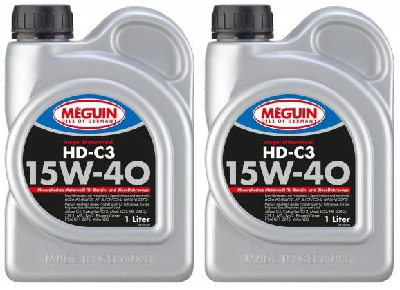 Meguin megol 4729 Motoröl HD-C3 SAE 15W-40 2x 1l = 2 Liter