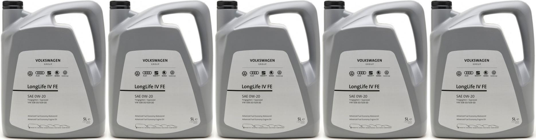 Original VW Longlife GS60577M4 IV 0W-20 Motoröl 508.00/ 509.00 - 5x 5 = 25 Liter