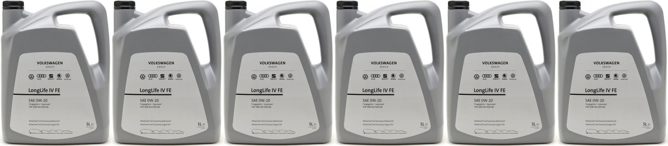 Original VW Longlife GS60577M4 IV 0W-20 Motoröl 508.00/ 509.00 - 6x 5 = 30 Liter