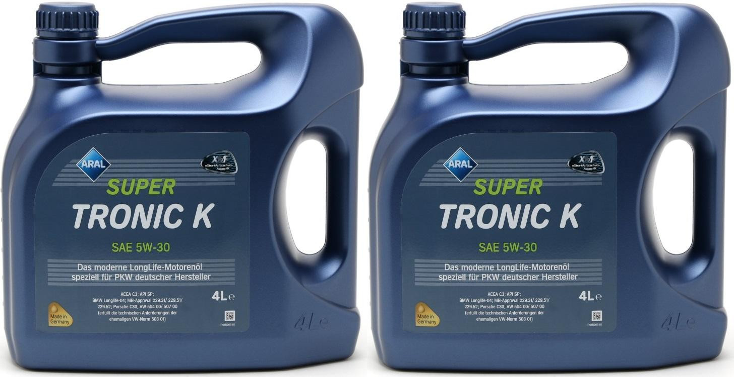 Aral Super Tronic K (ex. LongLife III) 5W-30 Motoröl 2x 4l = 8 Liter