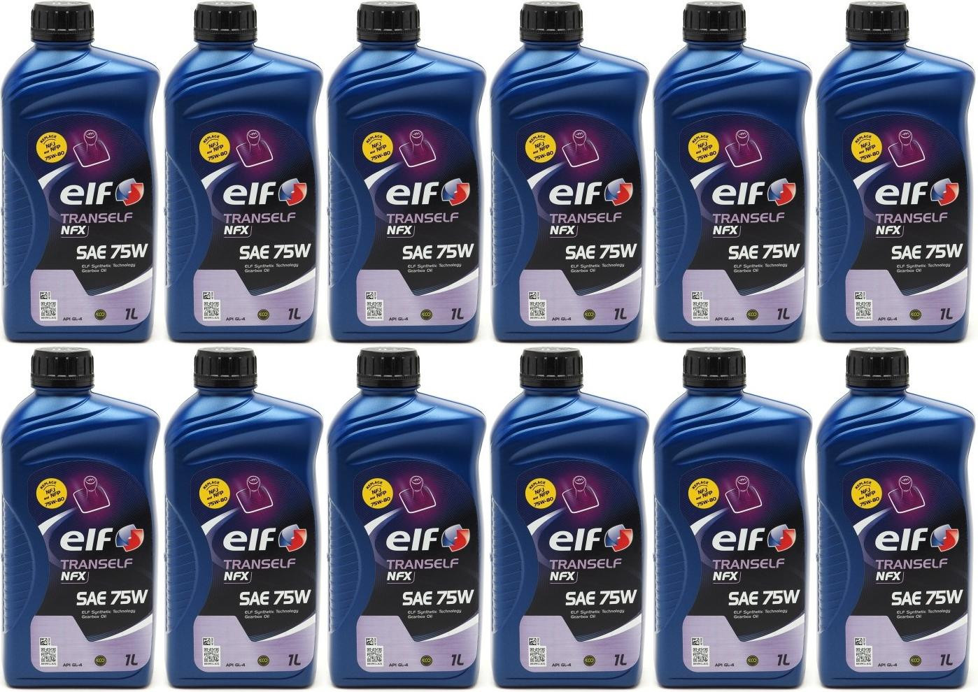 Elf Tranself NFX 75W Schaltgetriebeöl (Nachfolger von NFP/NFJ) 12x 1l = 12 Liter