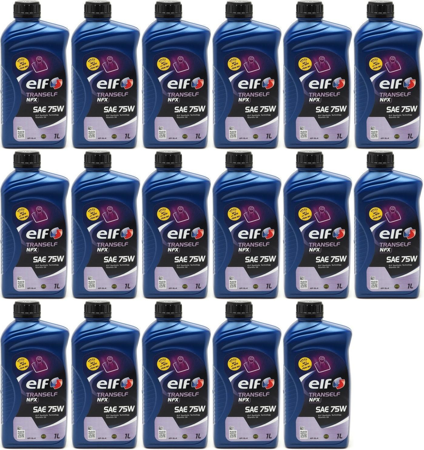 Elf Tranself NFX 75W Schaltgetriebeöl (Nachfolger von NFP/NFJ) 17x 1l = 17 Liter