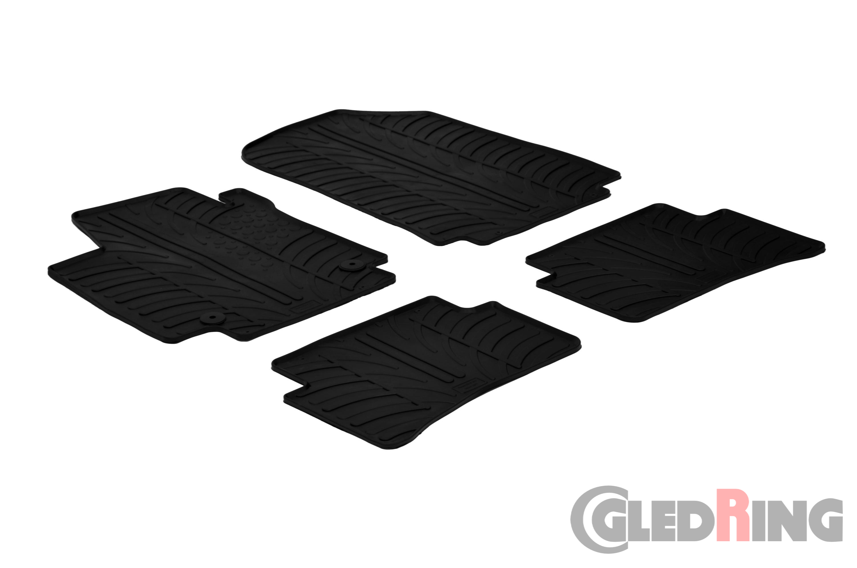 Original Gledring Passform Fußmatten Gummimatten 4 Tlg.+Fixing - RENAULT Clio IV 2012-08.2019 (5 Türig) /Clio IV GT 2013->