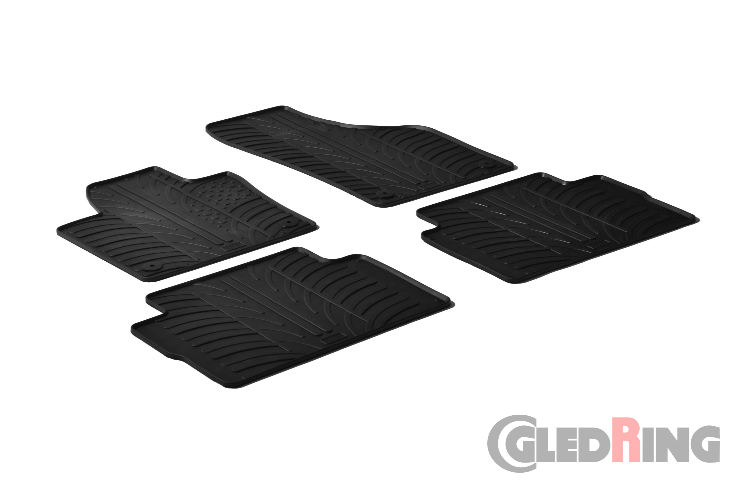 Original Gledring Passform Fußmatten Gummimatten 4 Tlg.+Fixing - SEAT Alhambra 2010->