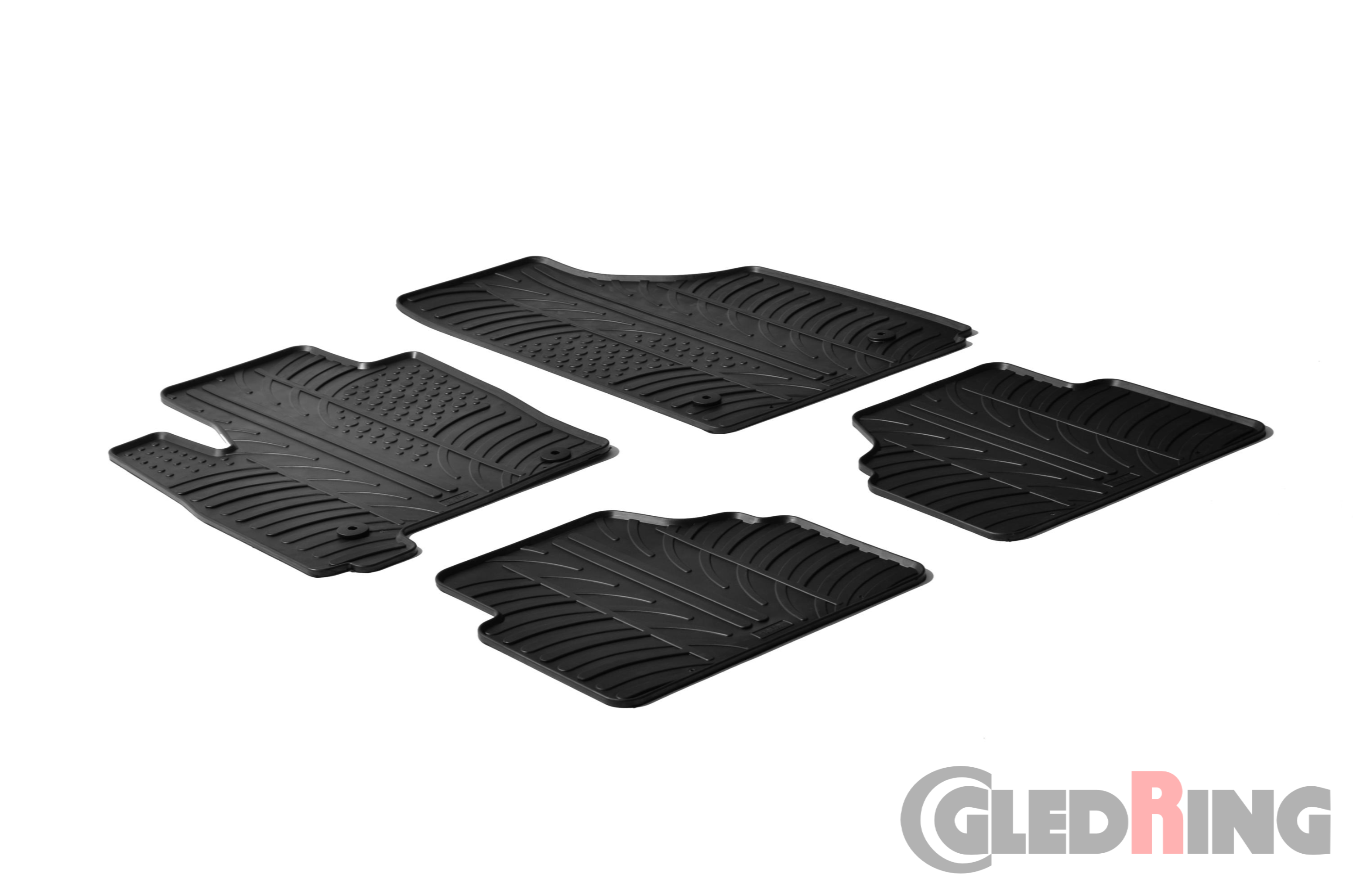 Original Gledring Passform Fußmatten Gummimatten 4 Tlg.+Fixing - OPEL Meriva 2003-2010