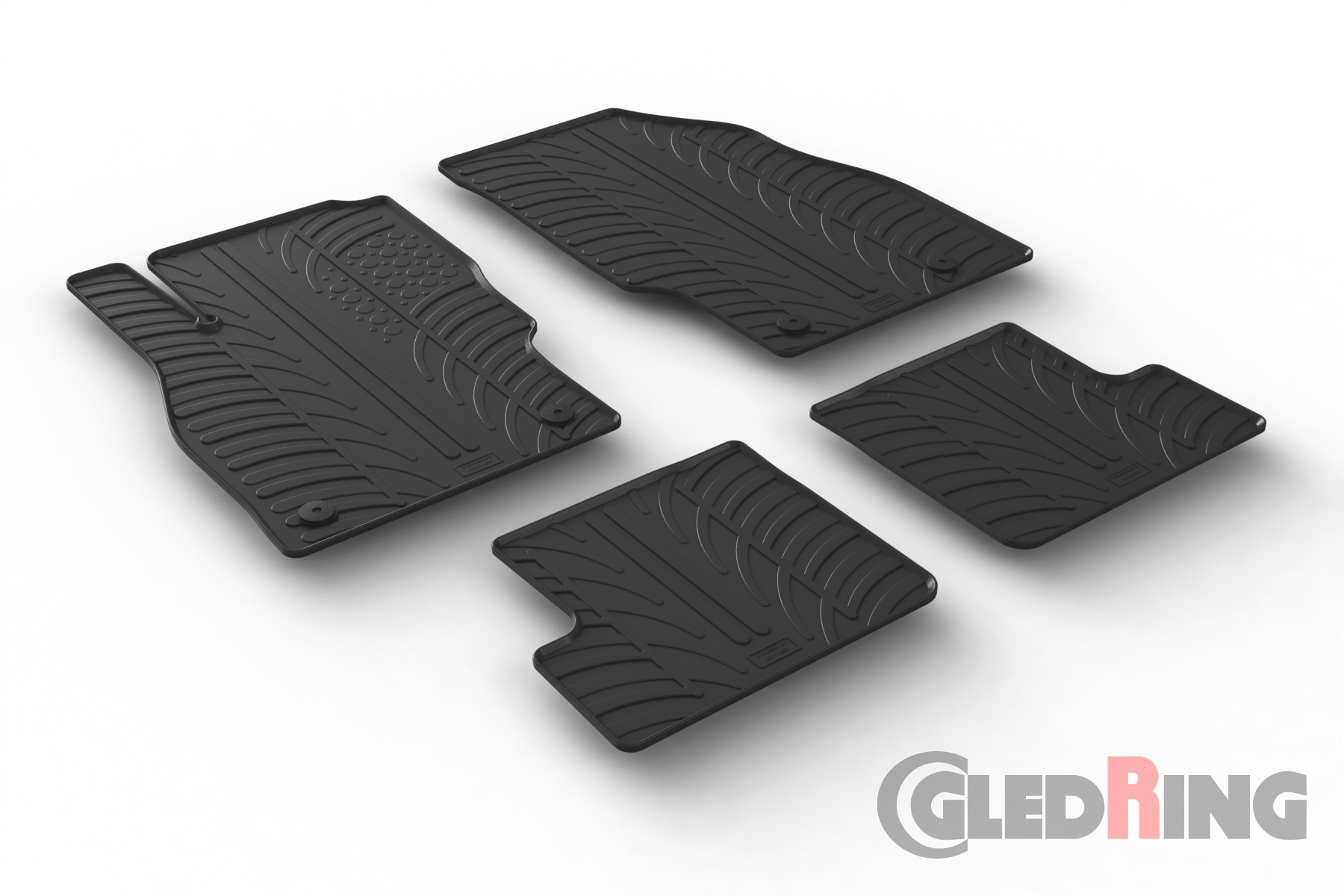 Original Gledring Passform Fußmatten Gummimatten 4 Tlg.+Fixing - OPEL Adam 2013-> (3 Türig)