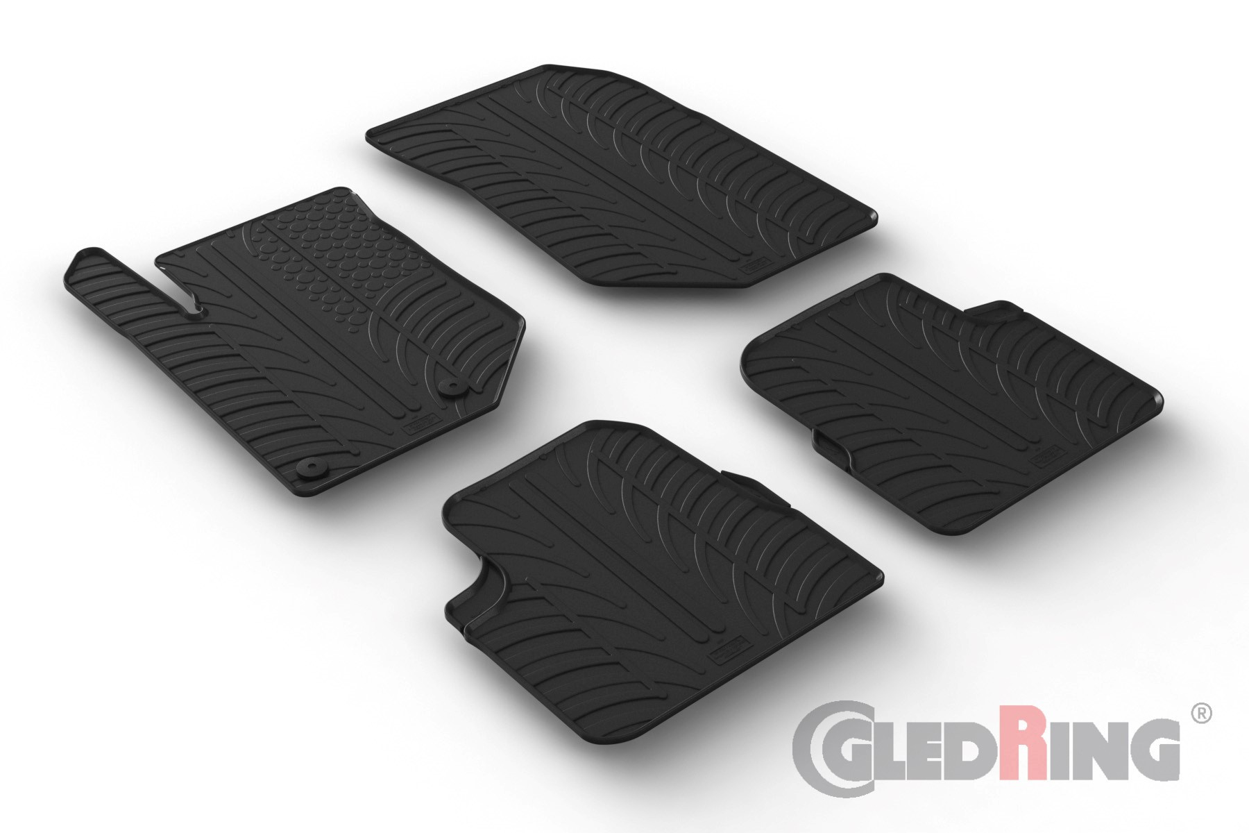 Original Gledring Passform Fußmatten Gummimatten 4 Tlg.+Fixing - OPEL Corsa F HB 11.2019-> (5 Türig, Schaltung)