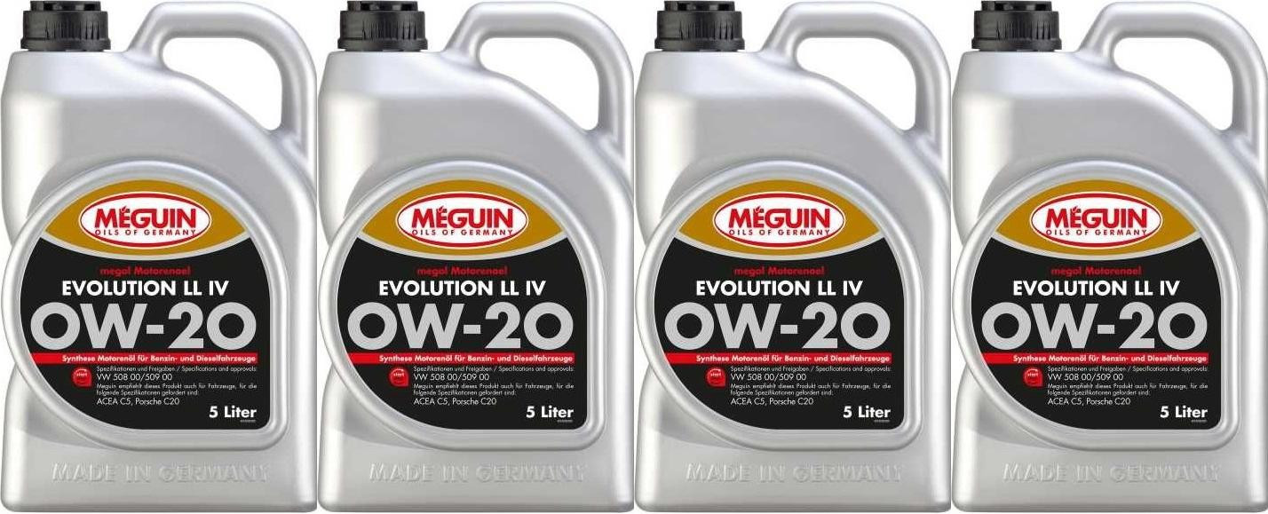 Meguin Megol 33058 Evolution LL Longlife IV 0W-20 4x 5 = 20 Liter