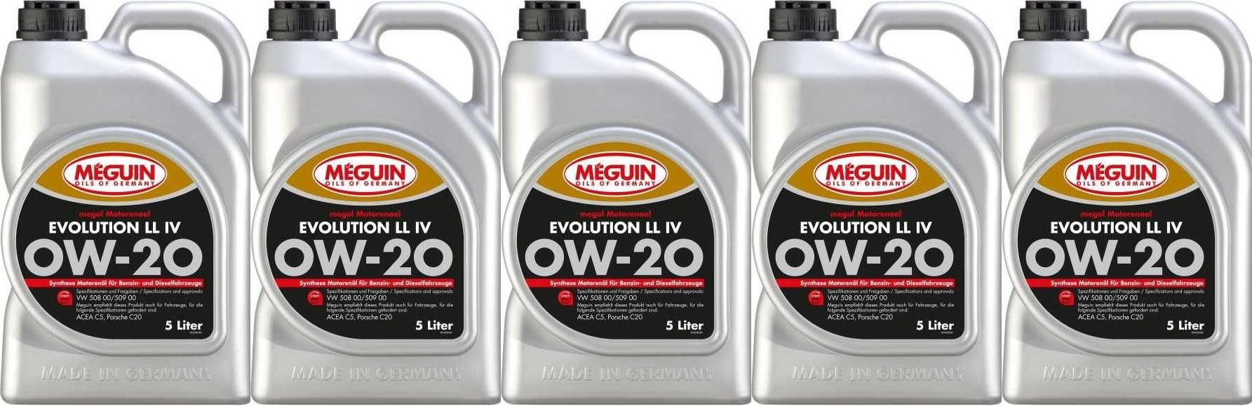 Meguin Megol 33058 Evolution LL Longlife IV 0W-20 5x 5 = 25 Liter