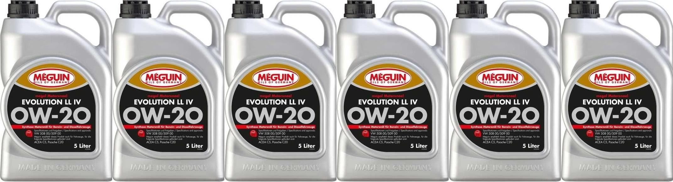 Meguin Megol 33058 Evolution LL Longlife IV 0W-20 6x 5 = 30 Liter