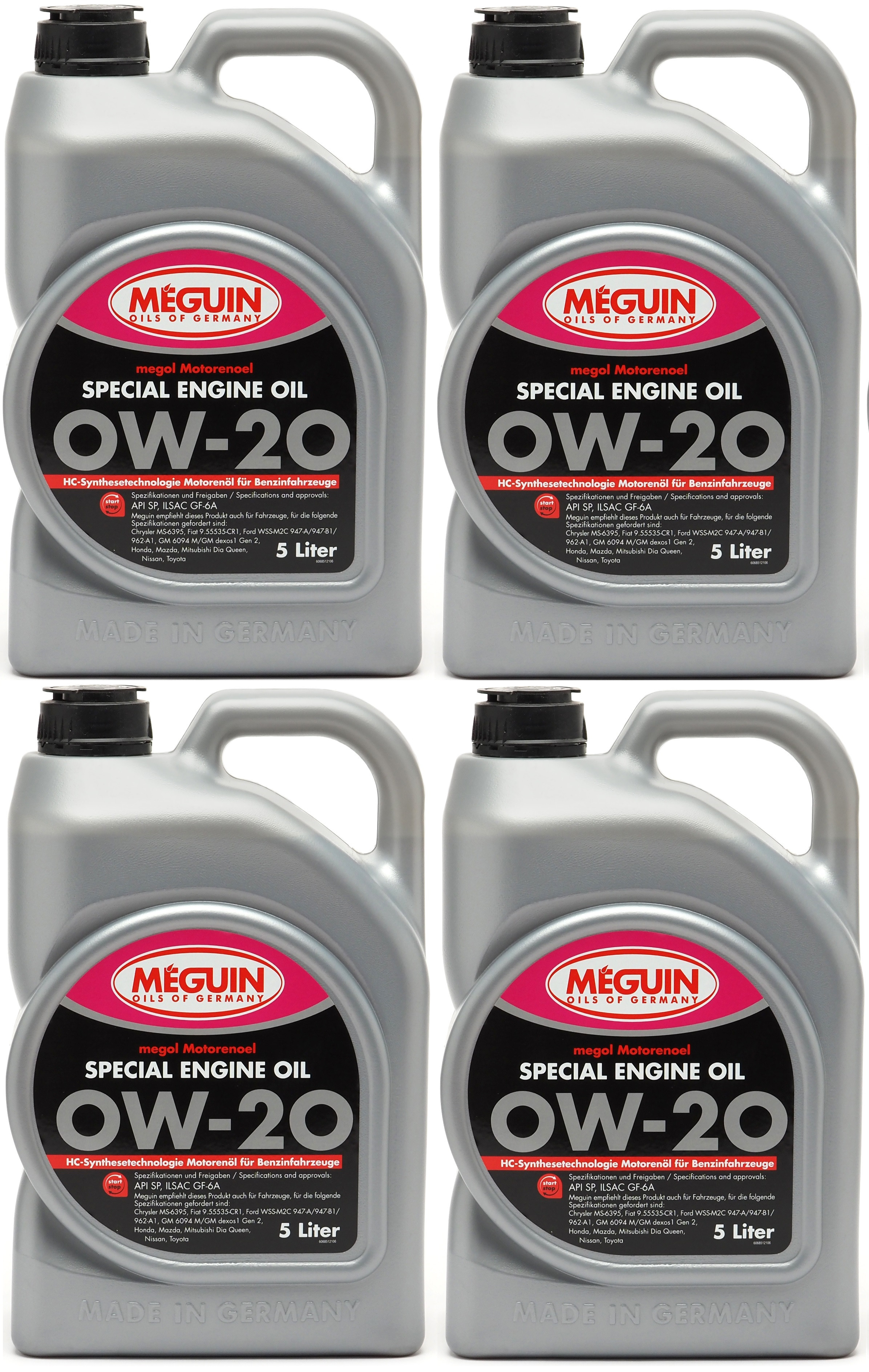 Meguin Megol 6851 Motoröl Special Engine Oil 0W-20 4x 5 = 20 Liter
