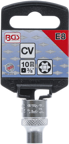 BGS Steckschlüssel-Einsatz E-Profil | Antrieb Innenvierkant 10 mm (3/8