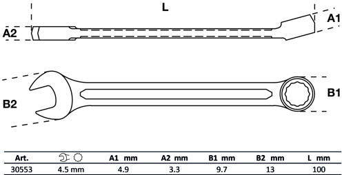 BGS Maul-Ringschlüssel | SW 4,5 mm