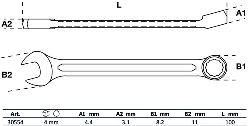 BGS Maul-Ringschlüssel | SW 4 mm