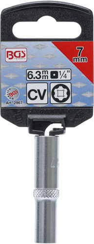 BGS Steckschlüssel-Einsatz Super Lock, tief | Antrieb Innenvierkant 6,3 mm (1/4