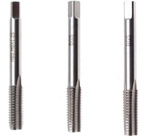 BGS Gewindebohrer-Satz | Vor-, Mittel- und Fertigschneider | HSS-G | M8 x 1,25 mm | 3-tlg.