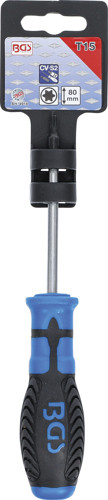 BGS Schraubendreher | T-Profil (für Torx) T15 | Klingenlänge 80 mm
